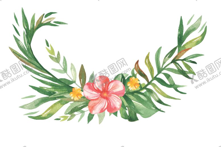 编号：81850509240947574459【酷图网】源文件下载-水彩植物花朵图案