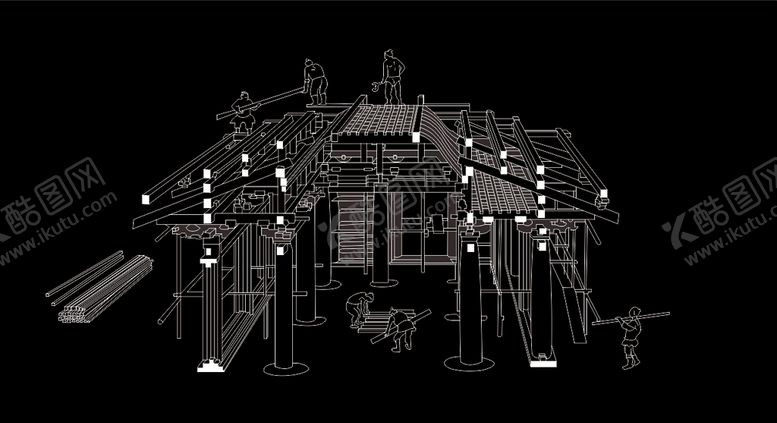 编号：18579410120938090672【酷图网】源文件下载-古建筑修缮场景图