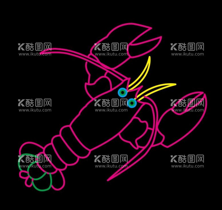 编号：48728210302019441564【酷图网】源文件下载-霓虹灯虾