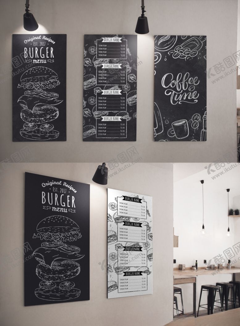 编号：56183009111430397387【酷图网】源文件下载-墙贴菜单样机