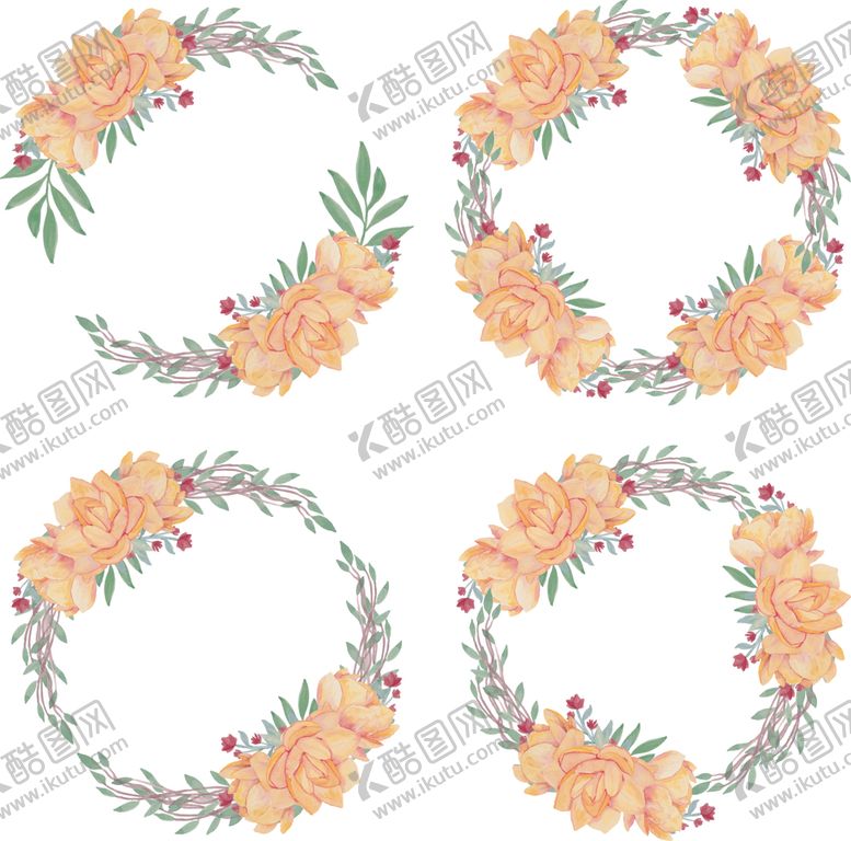 编号：88381410072325424511【酷图网】源文件下载-水彩花卉边框