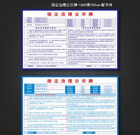 扬尘治理公示牌