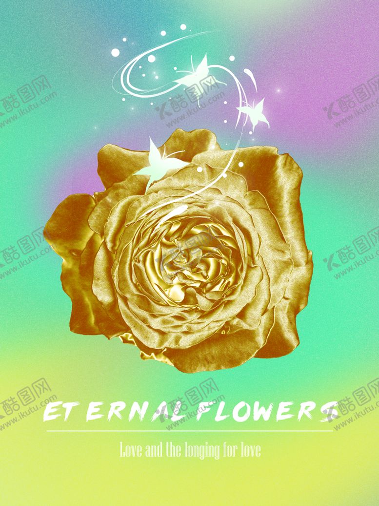 编号：67934809142343503562【酷图网】源文件下载-金色蔷薇花装饰蔷薇蝴蝶