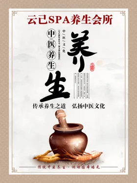 按摩海报会所养生中医