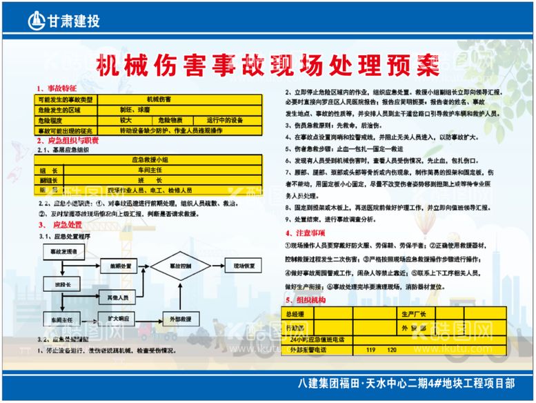 编号：43823411110148298039【酷图网】源文件下载-机械伤害事故现场出来预案