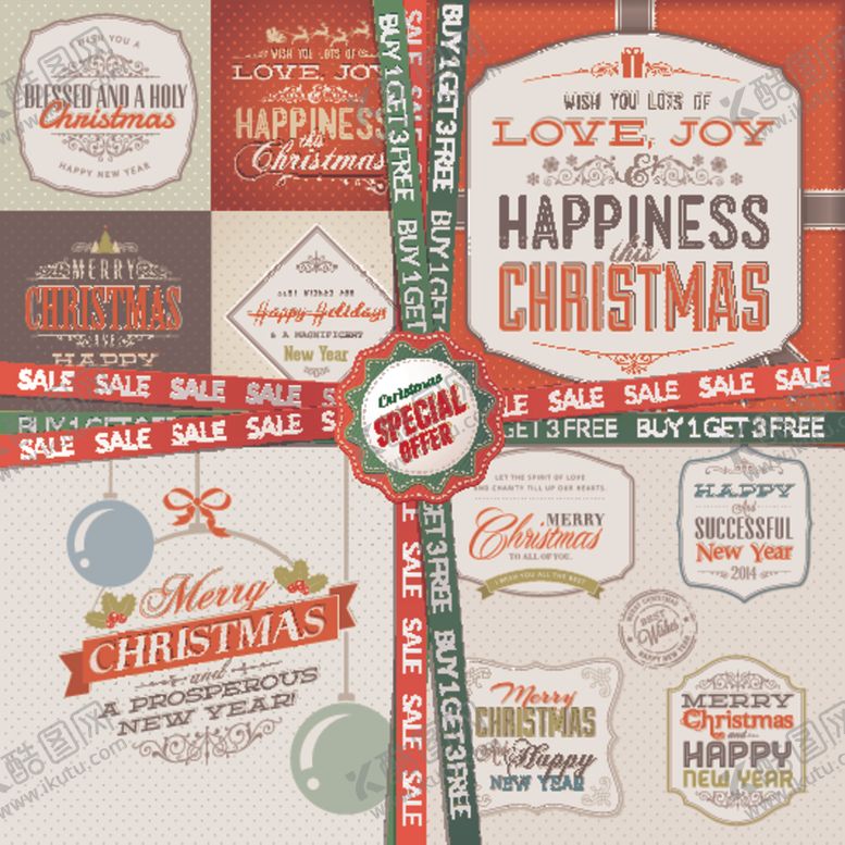 编号：48849204131509294818【酷图网】源文件下载-圣诞装饰贴纸集合