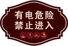 有电危险禁止进入警示牌