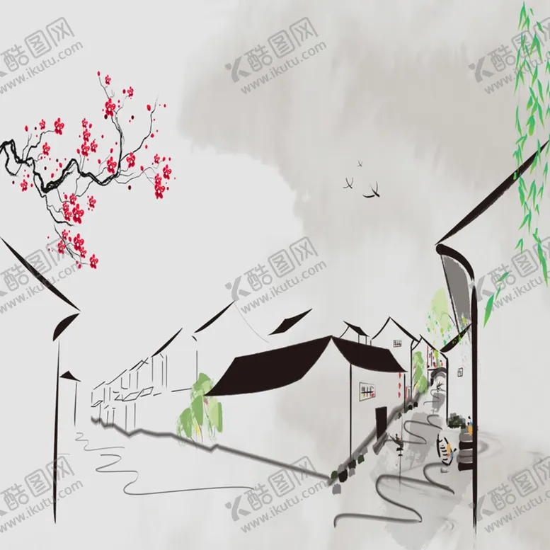 编号：14286110160325028046【酷图网】源文件下载-水墨山水画          