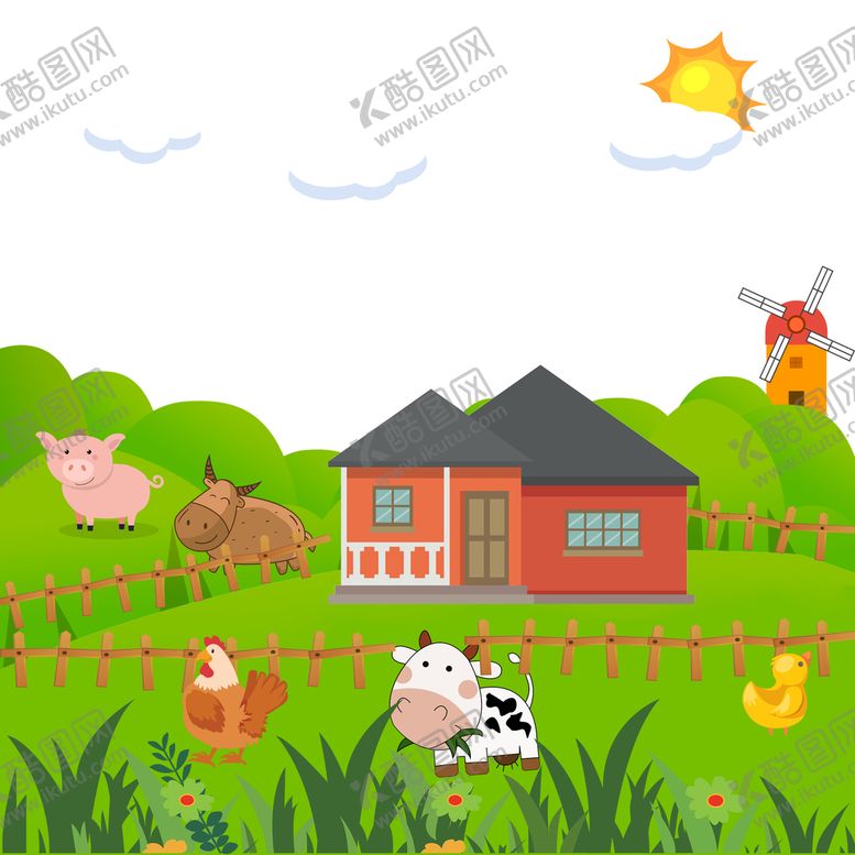 编号：01452610010232559713【酷图网】源文件下载-卡通牧场