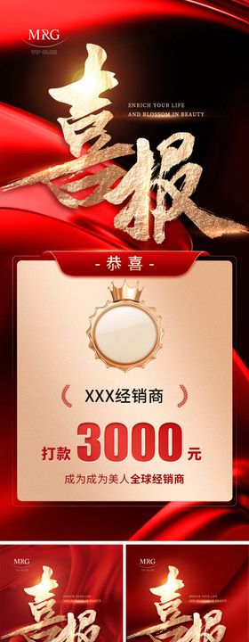 喜报经销商大字报海报