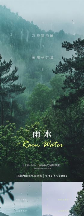 雨水谷雨惊蛰产品节气海报