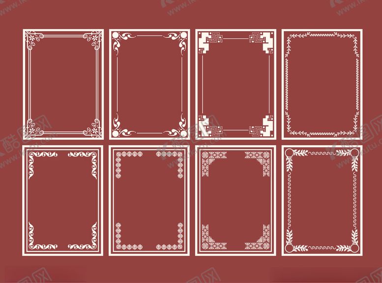 编号：14319711201802241352【酷图网】源文件下载-复古花纹边框