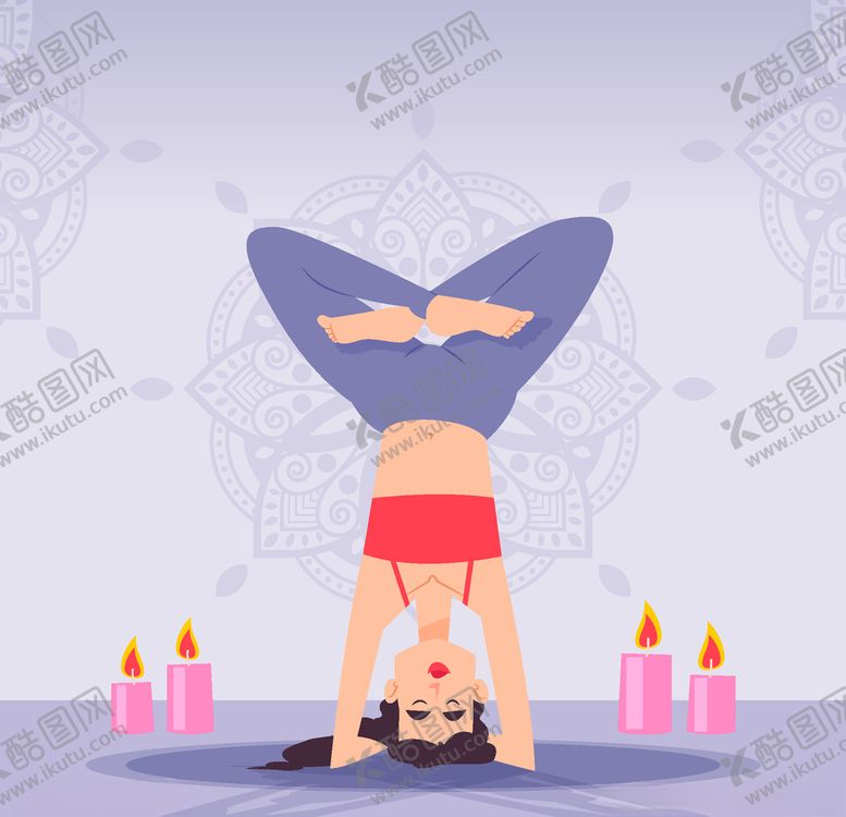 编号：19574909181055452508【酷图网】源文件下载-矢量瑜伽人物