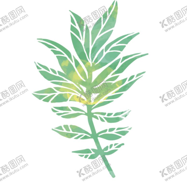 编号：78422410280455003316【酷图网】源文件下载-绿色水彩植物树叶