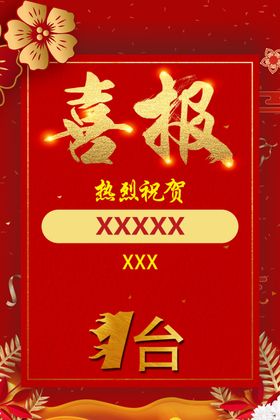 喜报红色新年字体单页