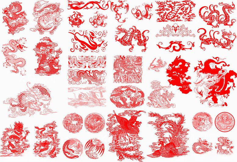 编号：34483002062243226228【酷图网】源文件下载-红色龙纹配件