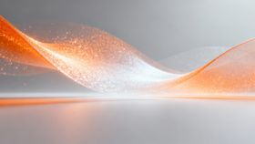 橙色流动光线抽象背景图