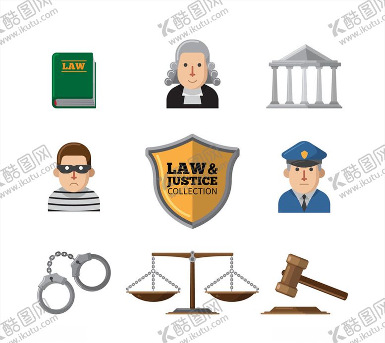 编号：42408009172140275540【酷图网】源文件下载-创意法律图标矢量素材