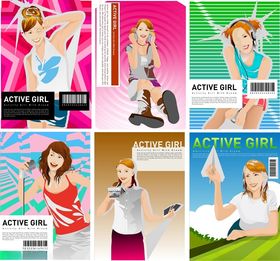 活力女性插画素材集合