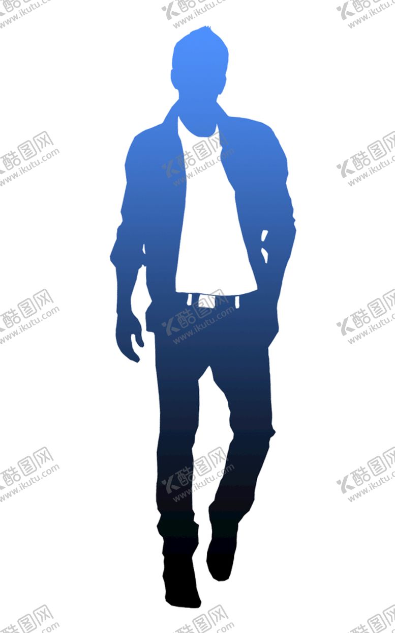 编号：68745309142001087810【酷图网】源文件下载-男朋友蓝色剪影