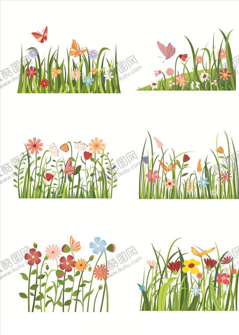 编号：21213110151230044089【酷图网】源文件下载-矢量卡通草丛元素套图