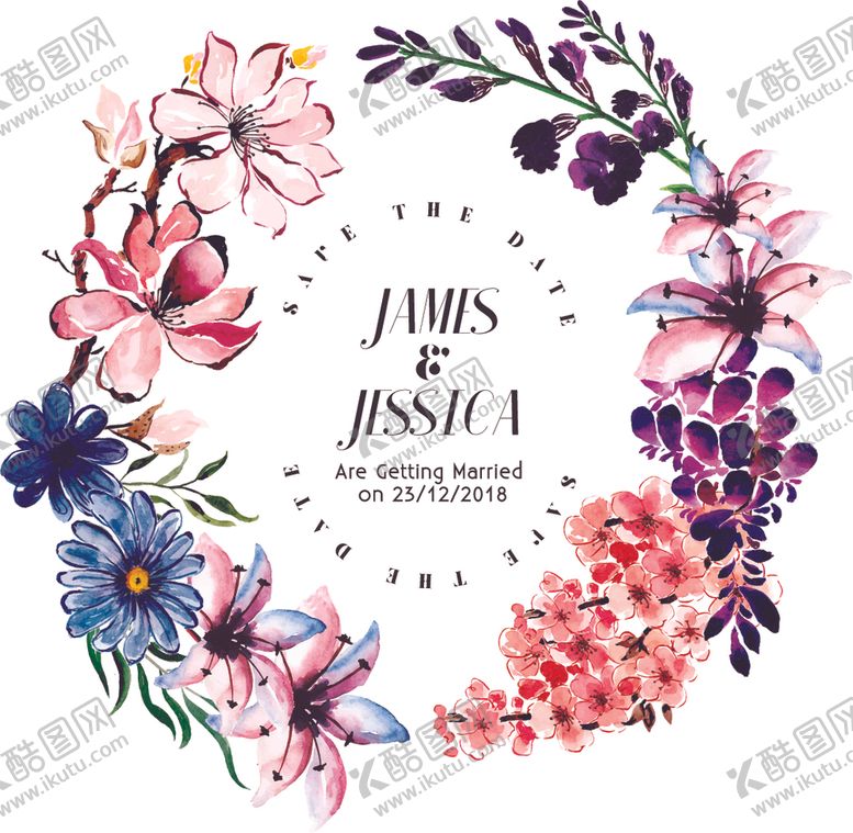 编号：36244209250802124244【酷图网】源文件下载-水彩花卉边框