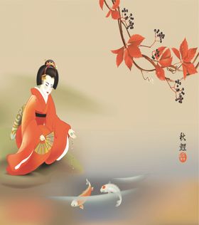 数码印花日本女人