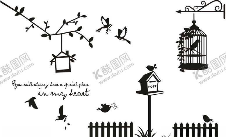 编号：74639610120651041516【酷图网】源文件下载-小鸟鸟笼