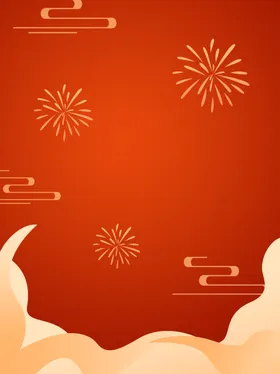 红色背景中式国风简约
