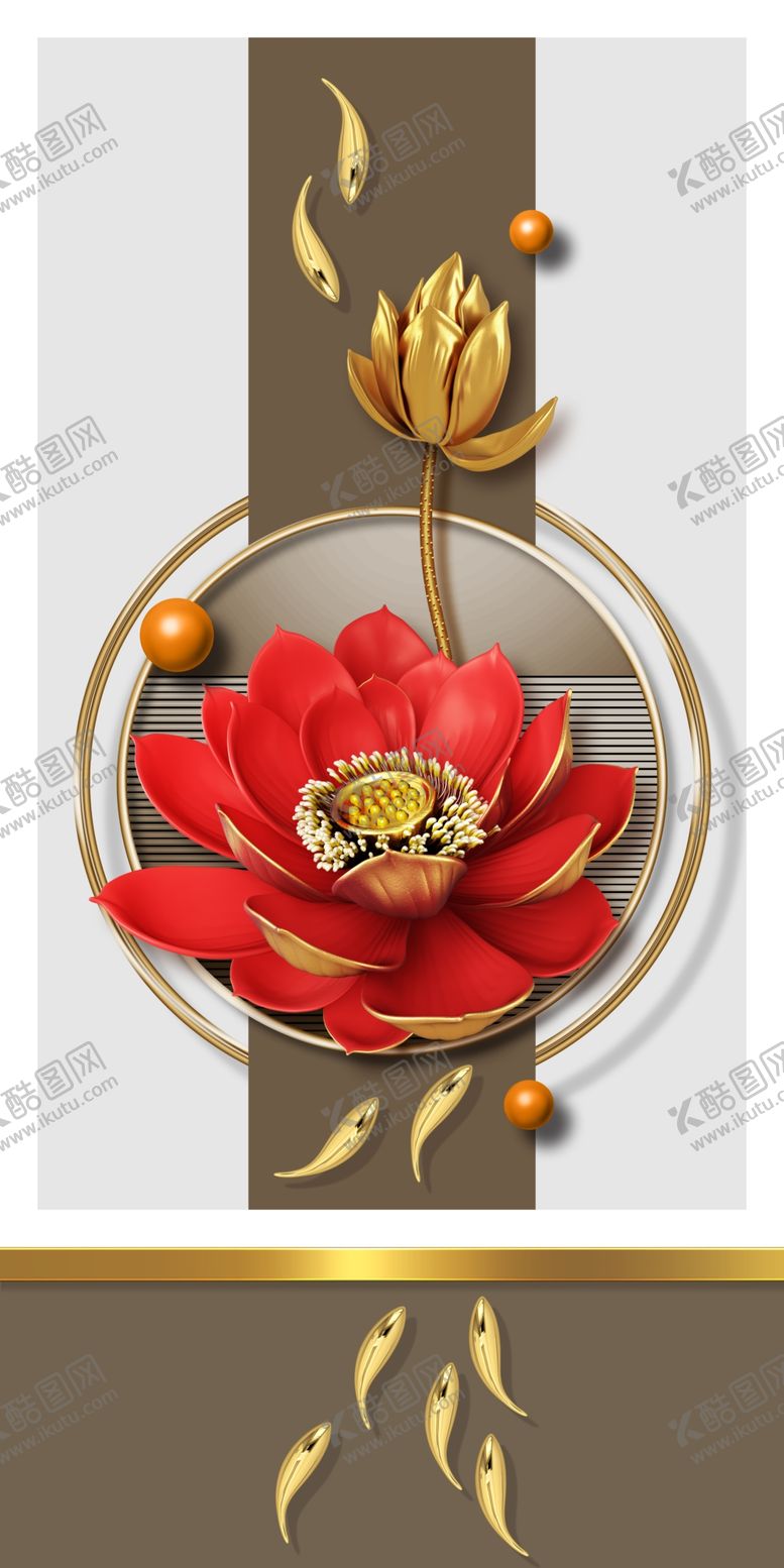 编号：32806909131340096204【酷图网】源文件下载-装饰画荷花玄关