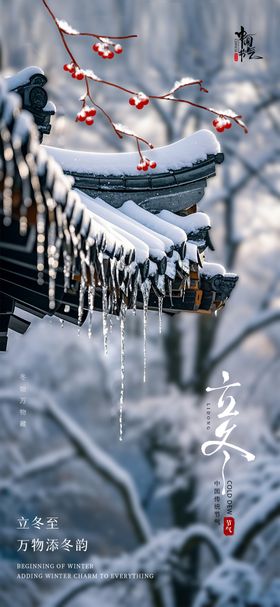 冬天立冬节气海报小雪