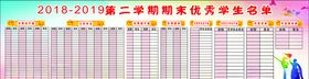 优秀学生名单