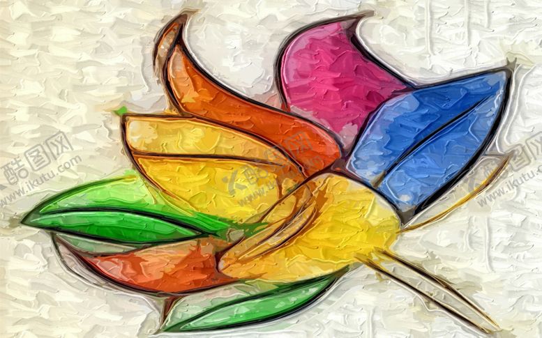 编号：16755109110517065346【酷图网】源文件下载-创意抽象几何花装饰画