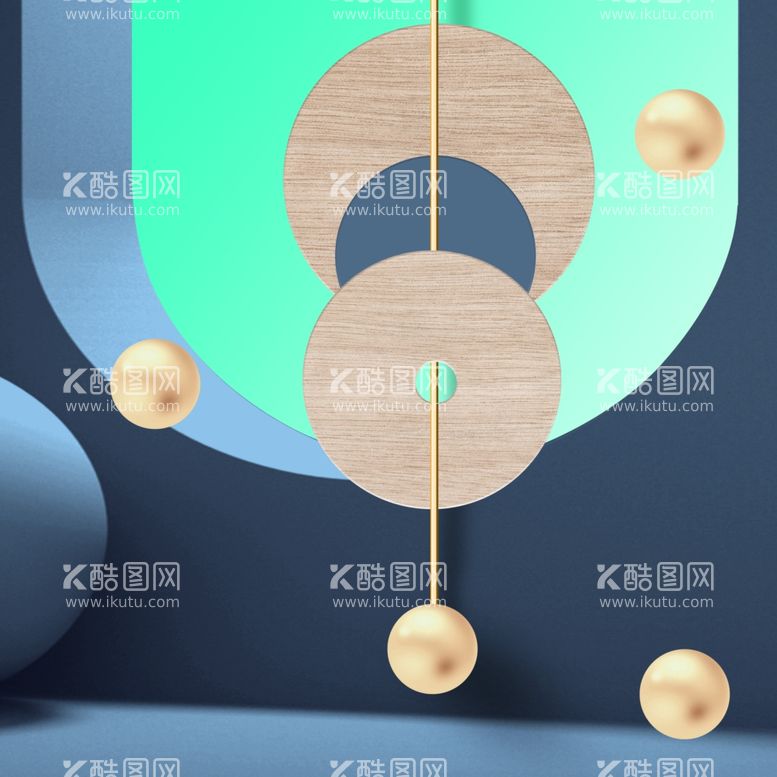 编号：94044211281532185068【酷图网】源文件下载-唯美球时尚几何挂画装饰画