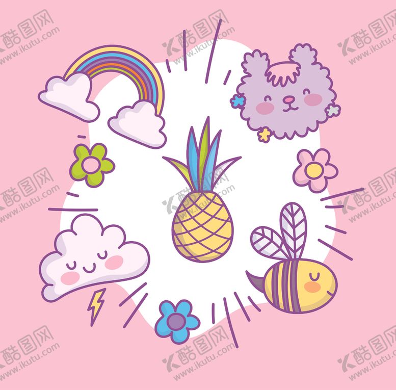 编号：89175509180320075319【酷图网】源文件下载-卡通手绘动物