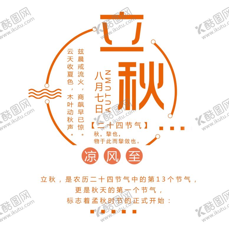 编号：57302310220044406307【酷图网】源文件下载-立秋艺术字背景