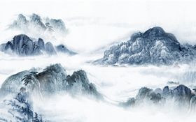 水墨山水画家装饰风景