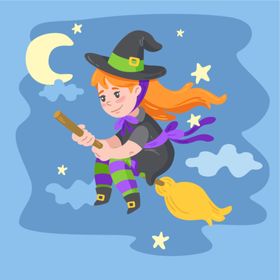 卡通魔女法巫万圣节