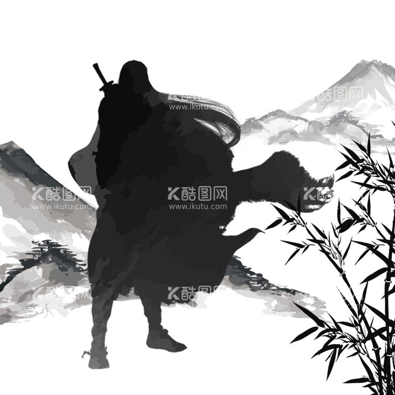 编号：84514811220210541693【酷图网】源文件下载-武侠水墨人物画