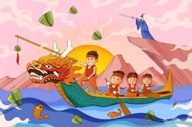 端午节插画感恩海报广告粽子