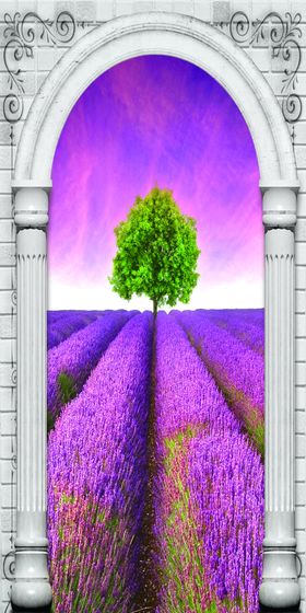 3D时尚薰衣草玄关背景墙