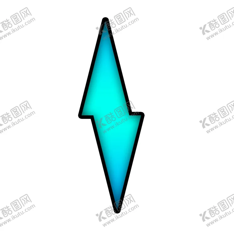 编号：19372506301907079270【酷图网】源文件下载-黑色描边蓝色渐变闪电图标