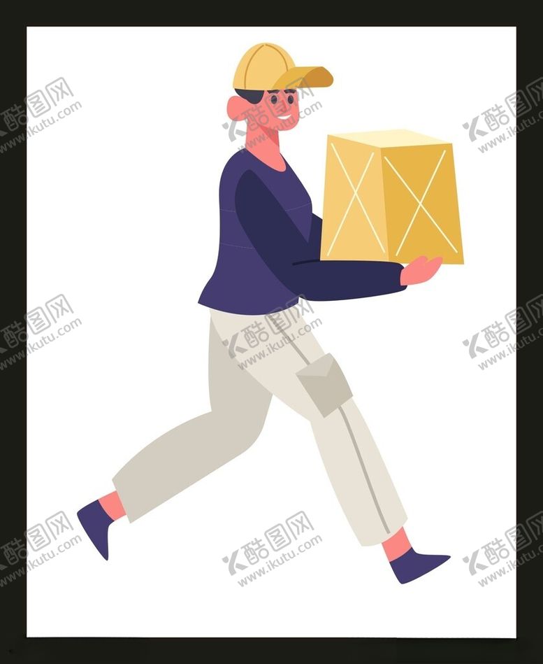 编号：83132902070627469458【酷图网】源文件下载-手绘快递员