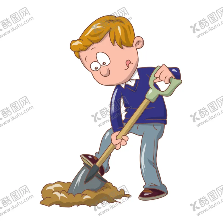 编号：75932902091722581190【酷图网】源文件下载-植树节挖坑的小男孩