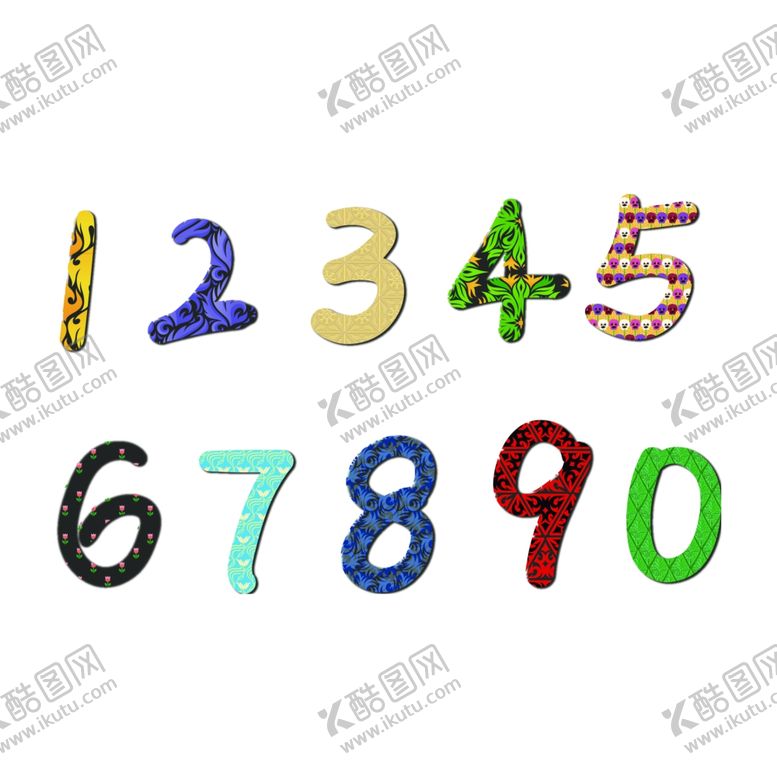 编号：54380610301438448304【酷图网】源文件下载-底纹数字