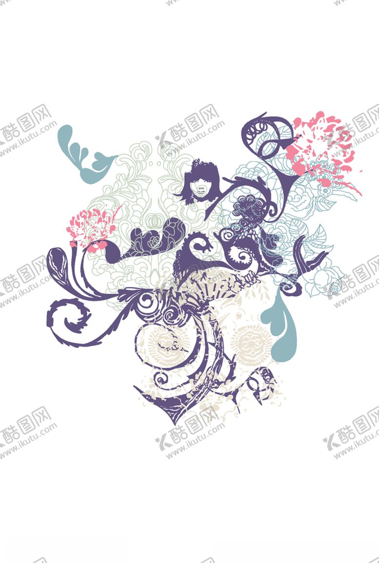 编号：61296309211623328671【酷图网】源文件下载-女装人物印花