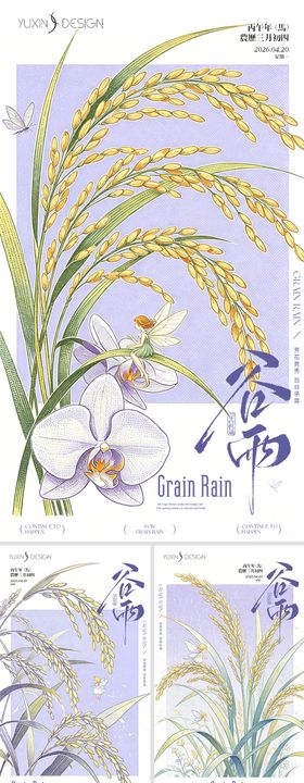 地产春日蝴蝶兰谷雨节气极繁系列稿