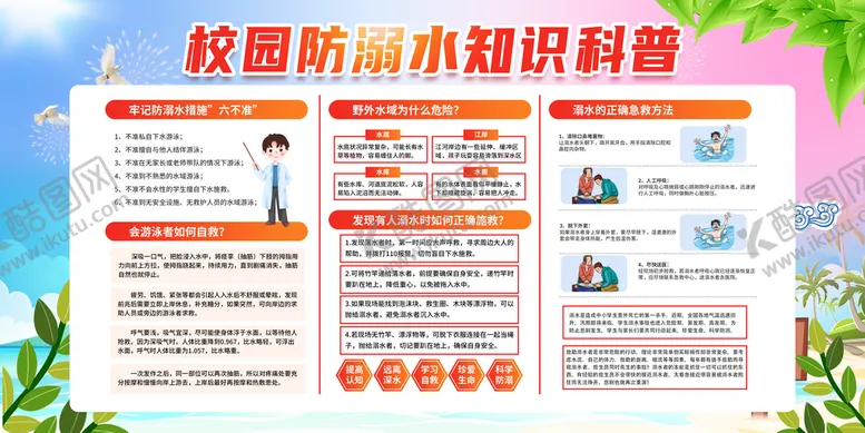 编号：09354109210714589473【酷图网】源文件下载-防溺水展板