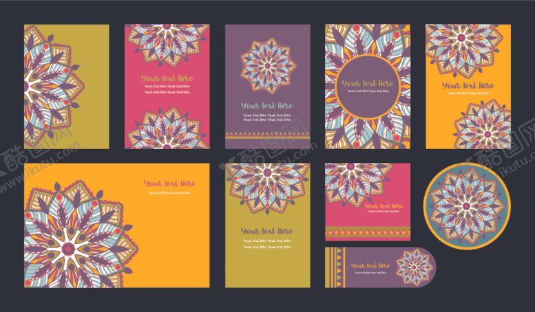 编号：92131611010818055021【酷图网】源文件下载-古典花纹卡片