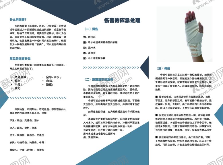 编号：50514407050030427097【酷图网】源文件下载-伤害应急处理骨折
